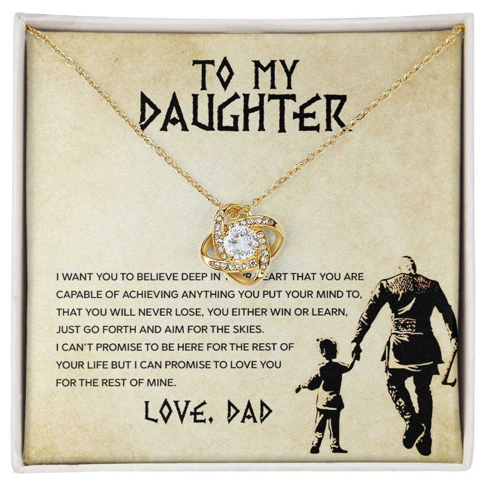 To My Daughter, You Will Never Lose - Love Knot Necklace